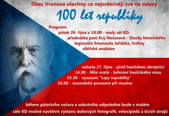 Oslavy 100 let republiky ve Vranové